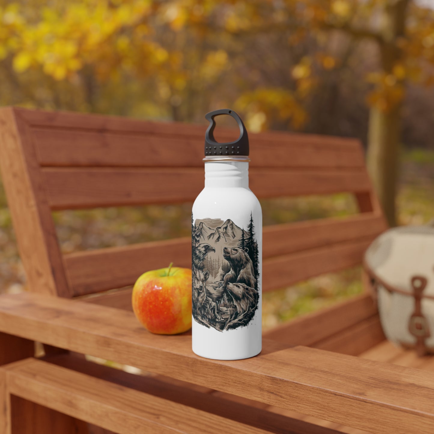 Wildlife Stainless Steel Water Bottle Printify