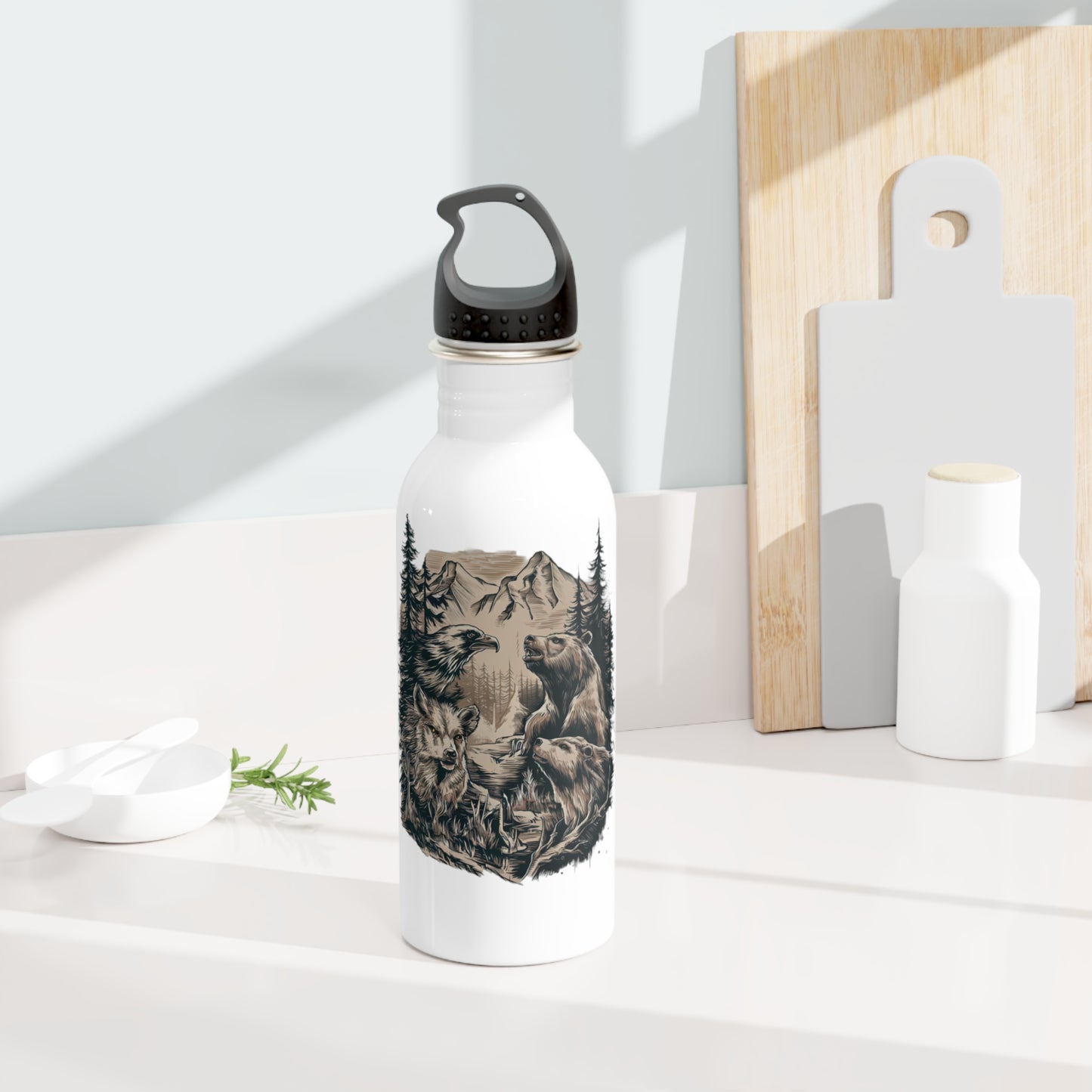 Wildlife Stainless Steel Water Bottle Printify