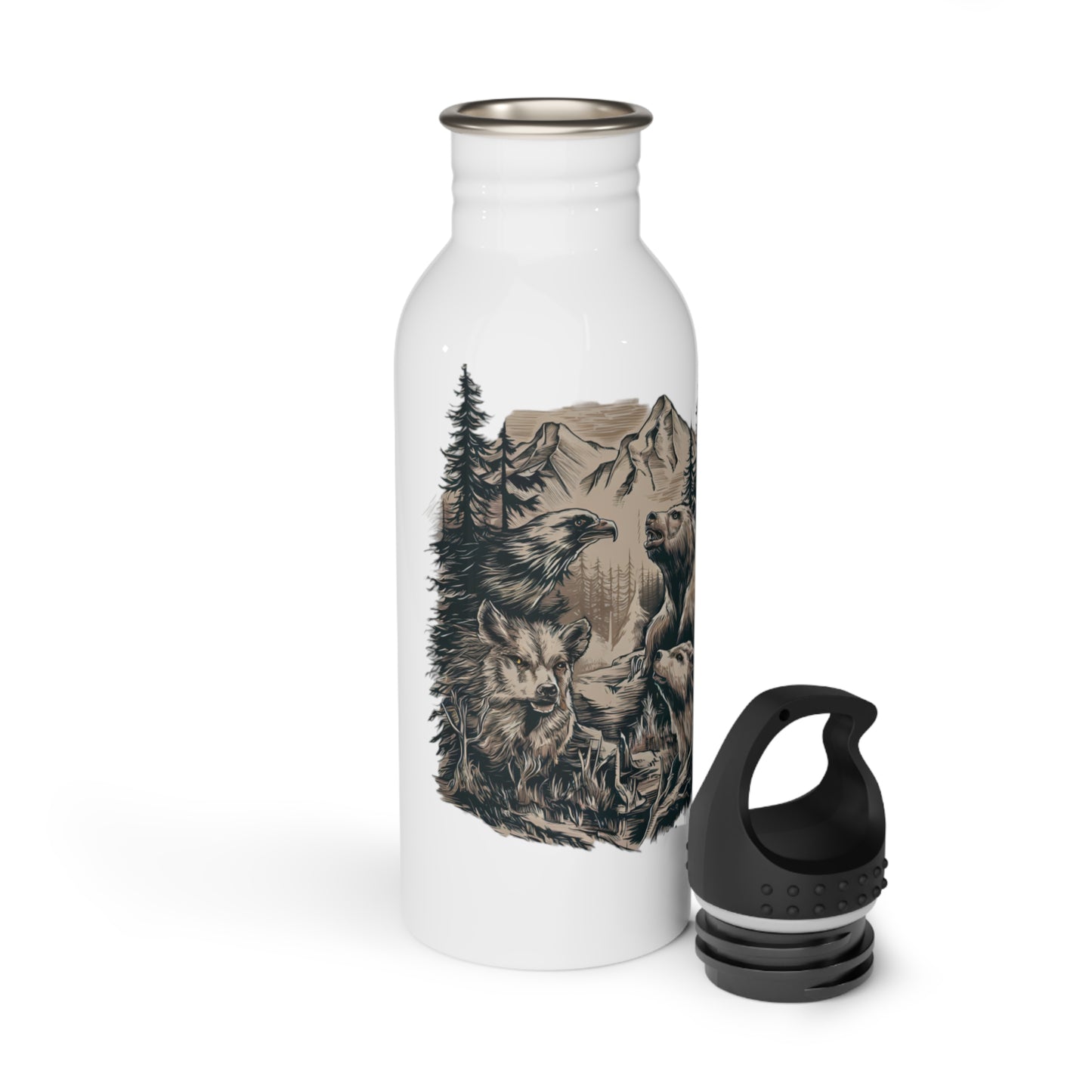 Wildlife Stainless Steel Water Bottle Printify