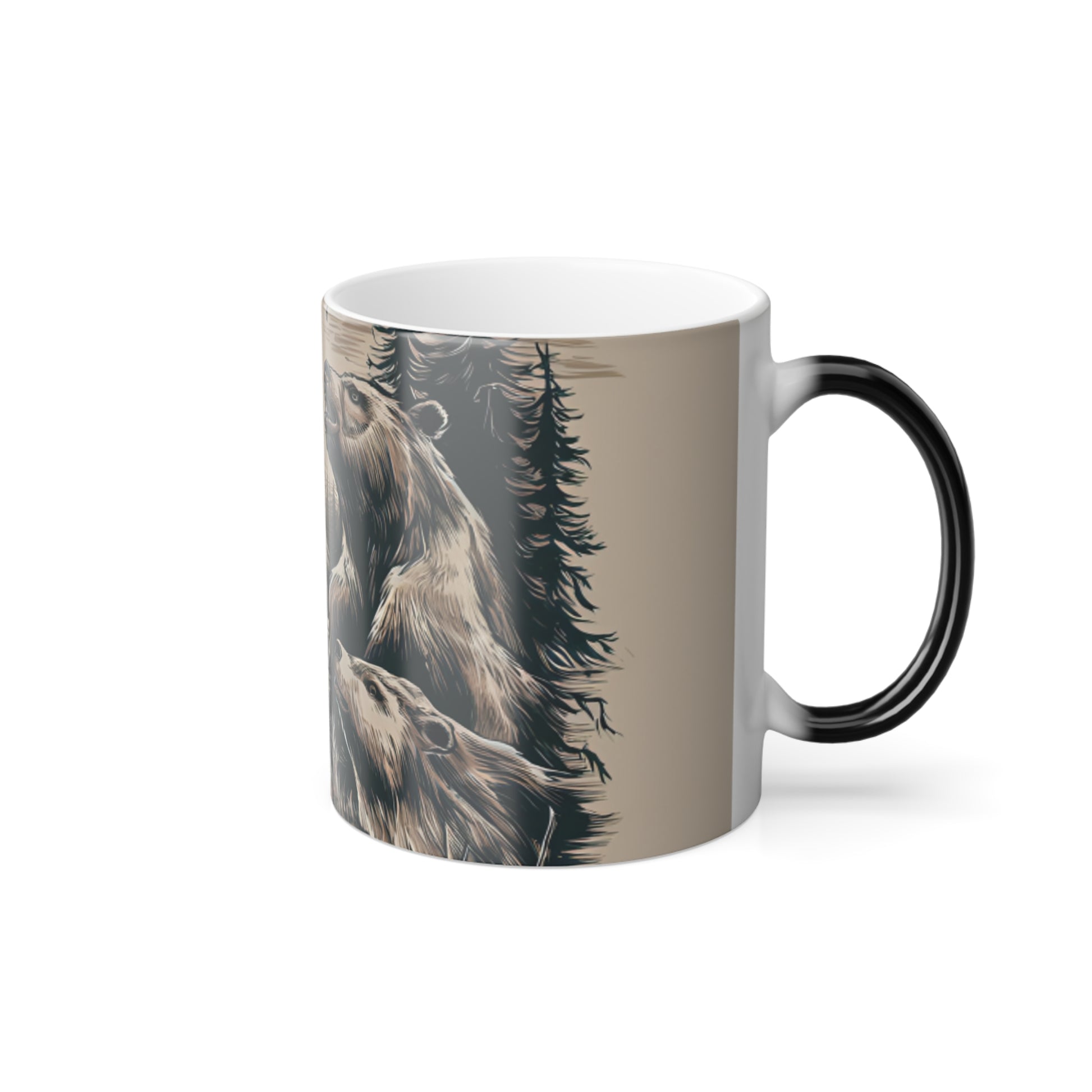 Wildlife Illustrations Color Morphing Mug, 11oz Printify