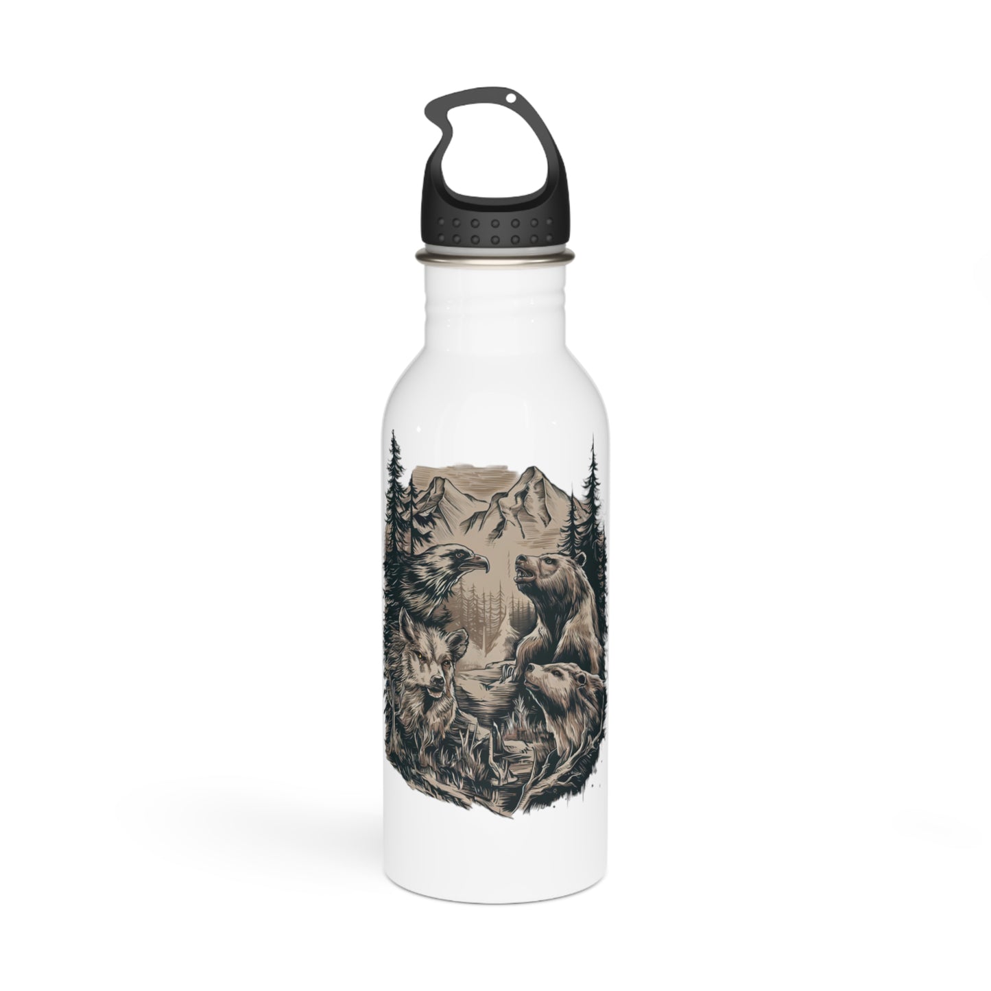 Wildlife Stainless Steel Water Bottle Printify