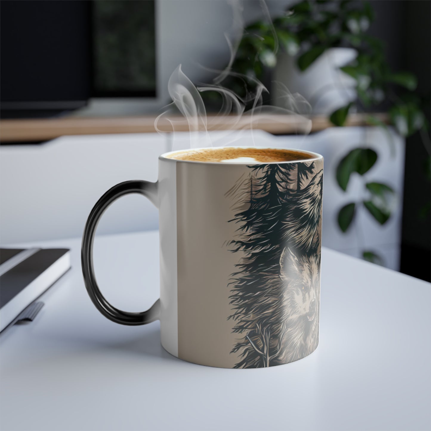 Wildlife Illustrations Color Morphing Mug, 11oz Printify