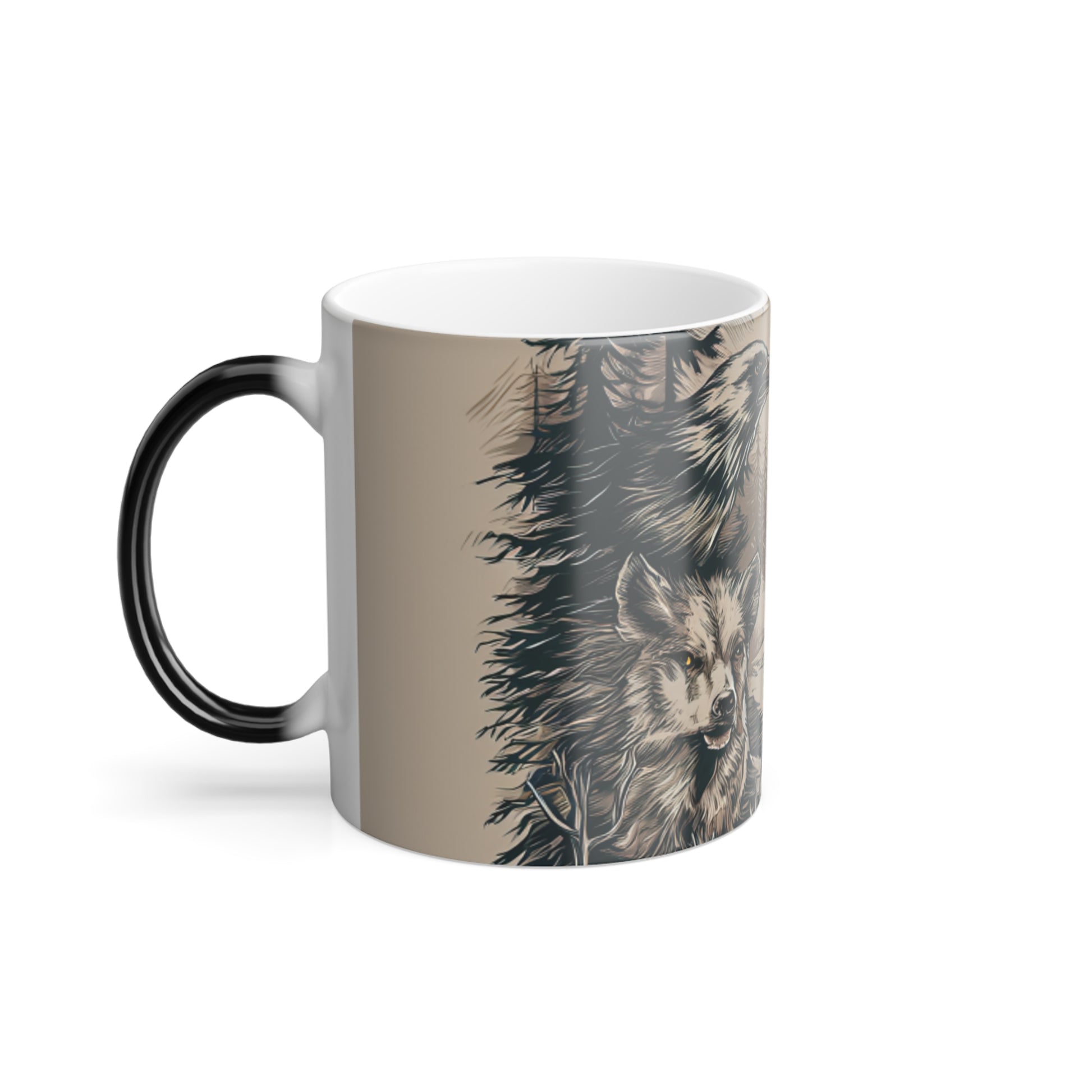 Wildlife Illustrations Color Morphing Mug, 11oz Printify