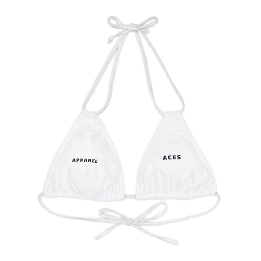 Strappy Triangle Bikini Top (AOP)